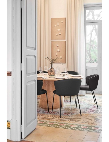 TEULAT ADD design CADEIRA, PU PRETO, metal preto