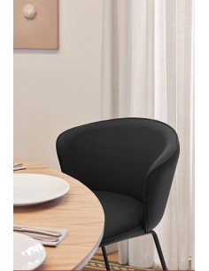 TEULAT ADD design CADEIRA, PU PRETO, metal preto 2