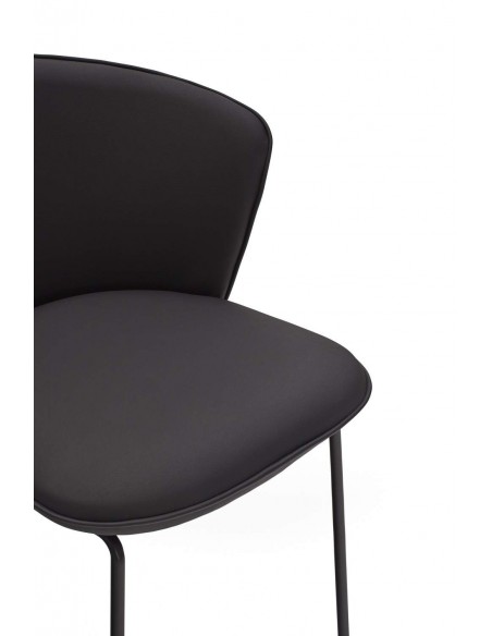 TEULAT SILLA de diseño ADD, PU NEGRO, metal negro