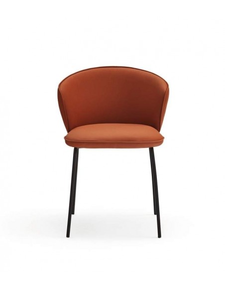 TEULAT ADD design CADEIRA, PU TERRACOTA, metal preto