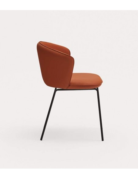 TEULAT ADD design CADEIRA, PU TERRACOTA, metal preto