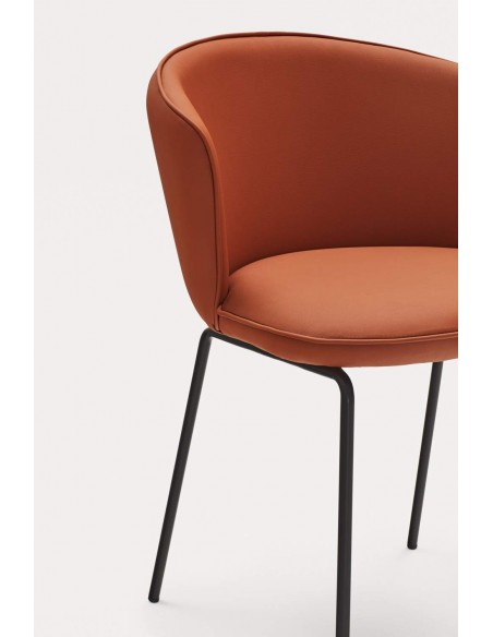 TEULAT ADD design CADEIRA, PU TERRACOTA, metal preto