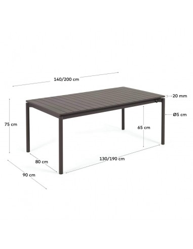 Mesa de exterior extensível em alumínio Zaltana...