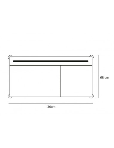 TEULAT ESCRITORIO minimalista ATLAS 136x68, NEGRO