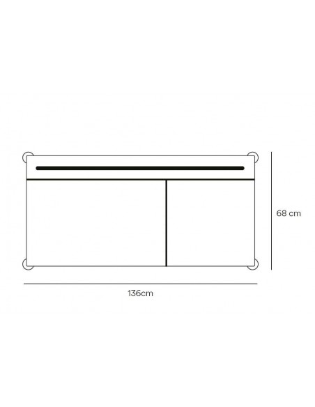 TEULAT mesa secretária minimalista ATLAS 136x68, PRETO