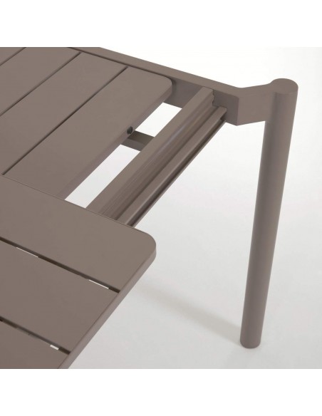 Mesa extensible de exterior Zaltana 180/240 x 100, aluminio marrón