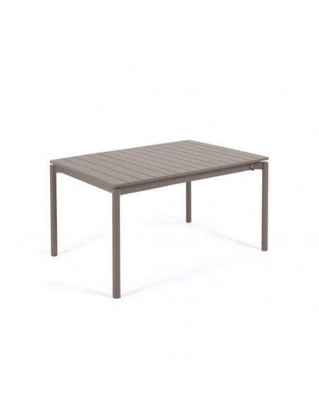 Mesa de exterior extensível Zaltana 140/200 x 90, em alumínio marrom