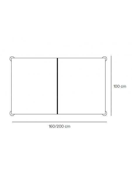 TEULAT Mesa extensible minimalista ATLAS 160(200) x 100, NEGRO