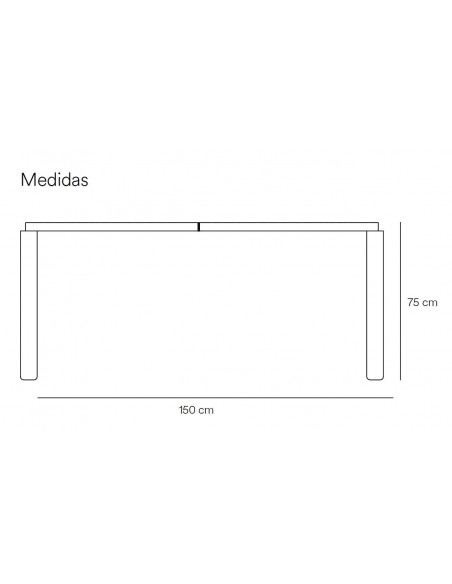 TEULAT Mesa extensible minimalista ATLAS 160(200) x 100, NEGRO