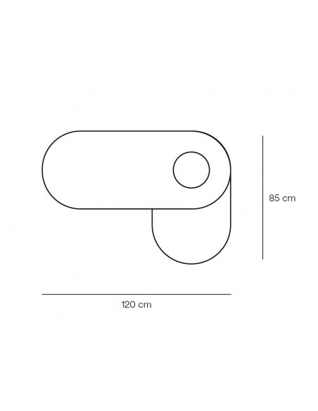 TEULAT MESA nido de CENTRO NORI 120 x 50, MDF fresno NEGRO