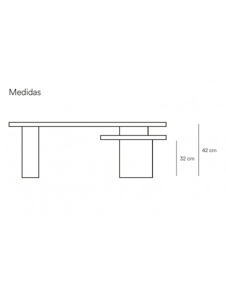 TEULAT Mesa ninho CENTRO NORI 120 x 95, MDF natural claro y perna creme