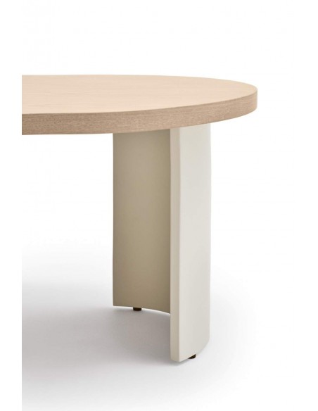 TEULAT MESA nido de CENTRO NORI 120 x 50, MDF NATURAL CLARO y PATA CREMA