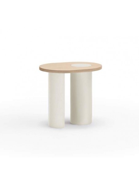 TEULAT MESA MESA RINCON NORI 60 x 45, MDF NATURAL CLARO, PATA CREMA