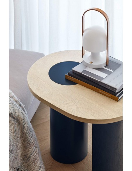 TEULAT MESA MESA RINCON NORI 60 x 45, MDF NATURAL CLARO, PATA AZUL