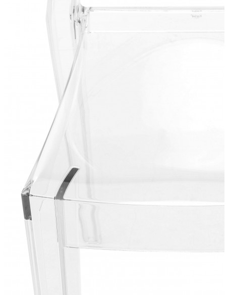 Silla neoclásica Borbón ghost, policarbonato transparente