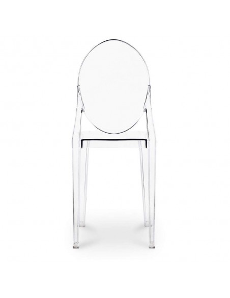 Silla neoclásica Borbón ghost, policarbonato transparente