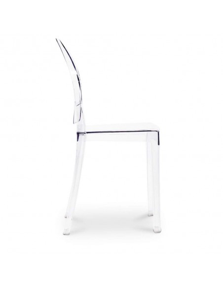 Silla neoclásica Borbón ghost, policarbonato transparente