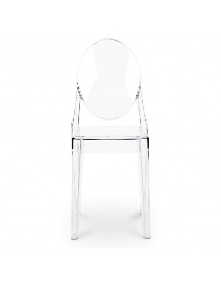 Silla neoclásica Borbón ghost, policarbonato transparente