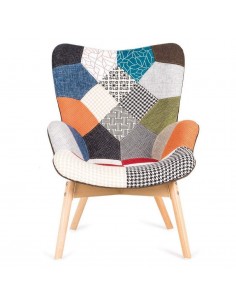 Butaca nórdica Knut Tejido Patchwork, multicolor 2