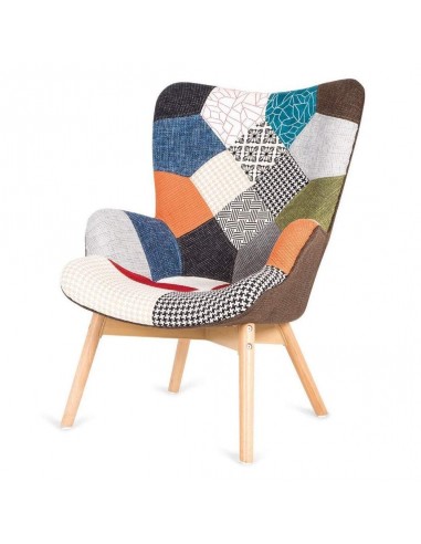 Butaca nórdica Knut Tejido Patchwork, multicolor