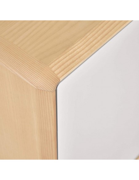 Mesita de noche Anielle 50 x 58,4 cm. Madera maciza y chapa de fresno