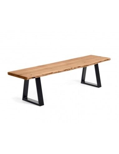 Banco industrial SONO 160, acacia natural, metal negro