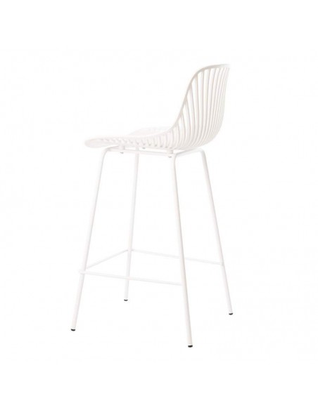 Banqueta Peyton 70, base em metal lacado mate e assento em polipropileno.