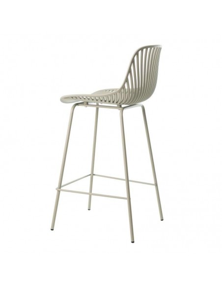 Taburete Peyton 70 base metal lacado mate y asiento en polipropileno.