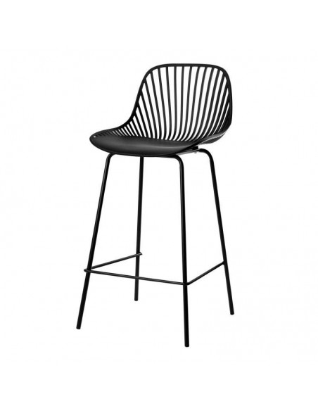 Taburete Peyton 70 base metal lacado mate y asiento en polipropileno.