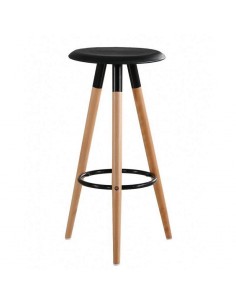 Taburete de diseño nórdico OTILIO, madera, polipropileno...