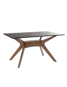 Mesa de jantar ELOISE 160x90, porcelana Saara/Nogueira.