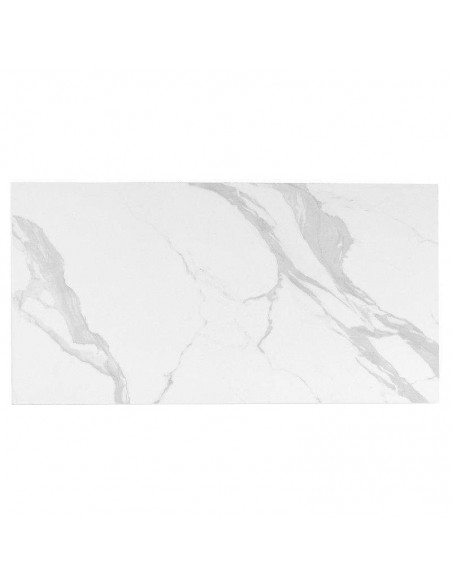 Mesa comedor ELOISE 160x90, porcelánico Mármol Creta/Nogal.