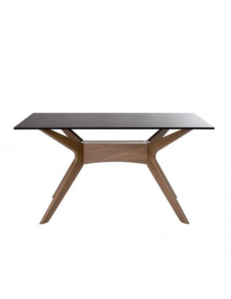 Mesa de jantar ELOISE 140x90, porcelana Saara, Nogueira.