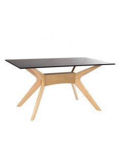 Mesa de jantar ELOISE 140x90, porcelana Saara, carvalho.