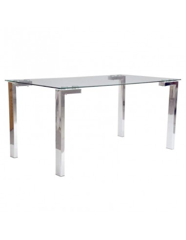 Mesa de jantar Yenila 160x90, tampo de vidro,...