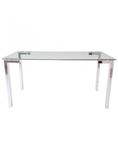 Mesa de jantar Yenila 160x90, tampo de vidro,...
