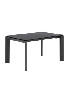 Mesa comedor extensible LISA 140x90, porcelánico negro...