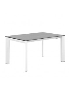 Mesa comedor extensible LISA 160x90, gris Atenea / Blanco