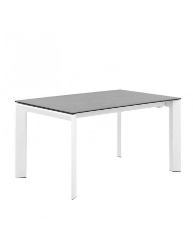 Mesa comedor extensible LISA 160x90, gris Atenea / Blanco