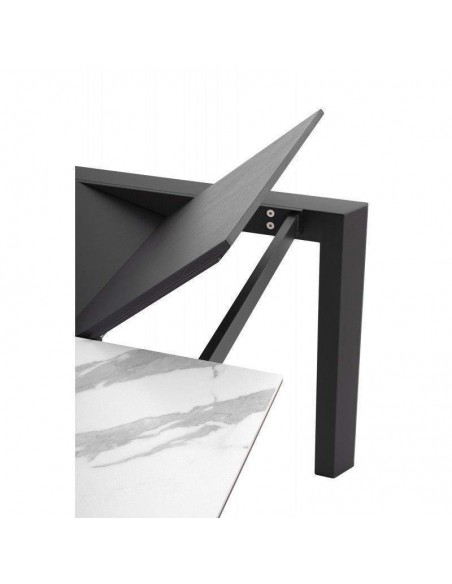 Mesa de jantar extensível LISA 160x90 cm Mármore Creta/Antracite.