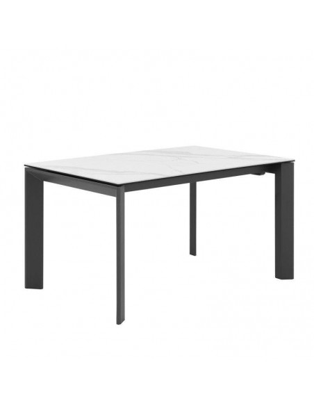 Mesa de jantar extensível LISA 160x90 cm Mármore Creta/Antracite.