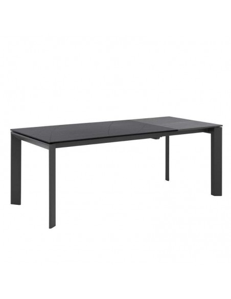 Mesa de jantar extensível LISA 160x90, Saara Preto / antracite.