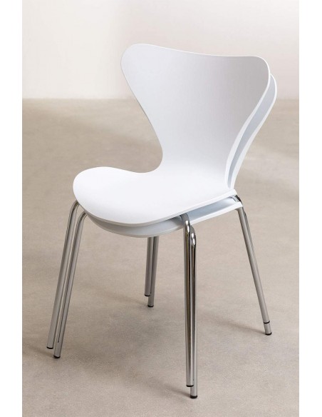 Silla cocina CANDY, cromada, polipropileno blanco