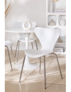 Silla cocina CANDY, cromada, polipropileno blanco 2