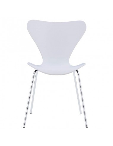 Silla cocina CANDY, cromada, polipropileno blanco