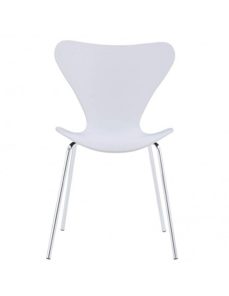 Cadeira de cozinha CANDY, cromado, polipropileno branco.