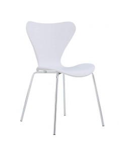 Silla cocina CANDY, cromada, polipropileno blanco