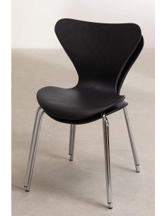Silla cocina CANDY, cromada, polipropileno negro 2