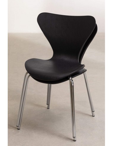 Silla cocina CANDY, cromada, polipropileno negro