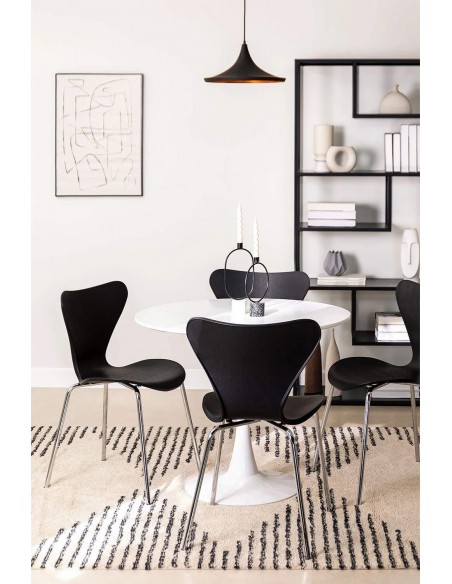 Silla cocina CANDY, cromada, polipropileno negro